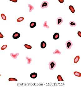 Light Red vector seamless backdrop with dots. Modern abstract illustration with colorful water drops. Pattern for trendy fabric, wallpapers.