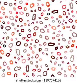 Light Red vector seamless backdrop with dots, spots. Modern abstract illustration with colorful water drops. Pattern for design of fabric, wallpapers.
