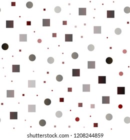 Light Red vector seamless backdrop with dots, spots, cubes. Abstract illustration with colorful circles, rectangles. Trendy design for wallpaper, fabric makers.