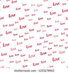 Light Red vector seamless backdrop with phrase LOVE YOU. Phrase LOVE YOU with colorful gradient in abstract style. Pattern for trendy fabric, wallpapers.