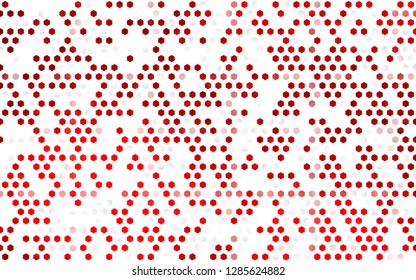 Light Red vector seamless backdrop with hexagons. Colorful hexagons on white backdrop. Pattern for design of fabric, wallpapers.