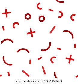 Light Red vector seamless background with lines, ovals. Decorative abstract design of repeating lines, circles. Pattern for design of window blinds, curtains.