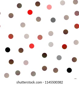 Light Red vector seamless background with dots. Blurred decorative design in abstract style with bubbles. The pattern can be used for beautiful websites.