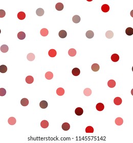Light Red vector seamless background with bubbles. Illustration with set of shining colorful abstract circles. New design for ad, poster, banner of your website.