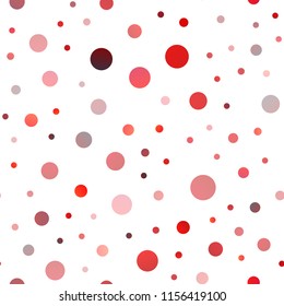 Light Red vector seamless background with bubbles. Beautiful colored illustration with blurred circles in nature style. The pattern can be used for aqua ad, booklets.