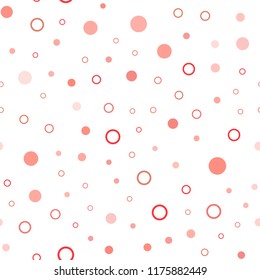 Light Red vector seamless background with bubbles. Abstract illustration with colored bubbles in nature style. Pattern for trendy fabric, wallpapers.