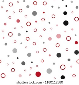 Light Red vector seamless background with bubbles. Beautiful colored illustration with blurred circles in nature style. Pattern for design of fabric, wallpapers.