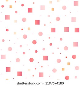 Light Red vector seamless background with circles, rectangles. Glitter abstract illustration with cubes, circles. Pattern for trendy fabric, wallpapers.