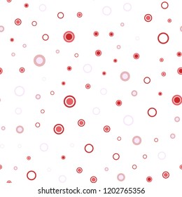 Light Red vector seamless background with bubbles. Abstract illustration with colored bubbles in nature style. Pattern for design of window blinds, curtains.