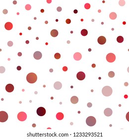 Light Red vector seamless background with bubbles. Illustration with set of shining colorful abstract circles. Beautiful design for your business natural advert.