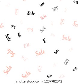 Light Red vector seamless background with 30, 50, 70 % signs of sales. Colorful set of  percentage signs in simple style. Design for business ads, commercials.