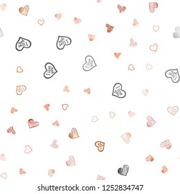 Light Red vector seamless background with hearts. Beautiful colored illustration with hearts in celebration style. Beautiful design for your business advert of anniversary.