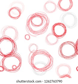 Light Red vector seamless background with bubbles. Beautiful colored illustration with blurred circles in nature style. Design for wallpaper, fabric makers.