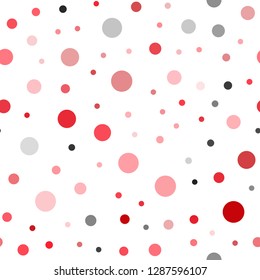 Light Red vector seamless background with bubbles. Abstract illustration with colored bubbles in nature style. Design for textile, fabric, wallpapers.