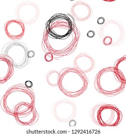 Light Red vector seamless background with bubbles. Beautiful colored illustration with blurred circles in nature style. Design for textile, fabric, wallpapers.