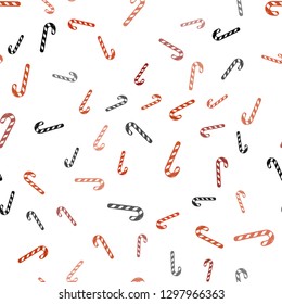 Light Red vector seamless background with tasty xmas sweets.