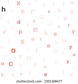 Light Red vector seamless background with signs of alphabet. Modern geometrical illustration with ABC english symbols. Pattern for trendy fabric, wallpapers.