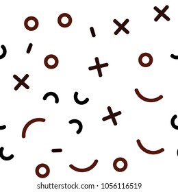 Light Red vector seamless cover with abstract shapes. Decorative abstract design of repeating lines, circles. Pattern for trendy fabric, wallpapers.