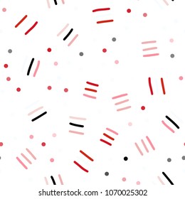 Light Red vector seamless cover with abstract shapes. Colorful seamless gradient with lines and signs of maths. Template for business cards, websites.