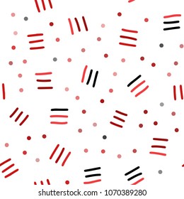 Light Red vector seamless cover with abstract shapes. Colorful seamless gradient with lines and signs of maths. Pattern for design of window blinds, curtains.