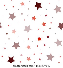 Light Red vector seamless cover with small and big stars. Stars on blurred abstract background with gradient. The template can be used as a background.
