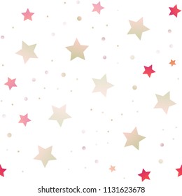 Light Red vector seamless cover with small and big stars. Blurred decorative design in simple style with stars. The pattern can be used for websites.