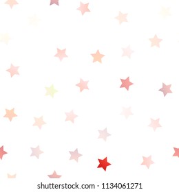 Light Red vector seamless cover with small and big stars. Decorative shining illustration with stars on abstract template. The pattern can be used for new year ad, booklets.