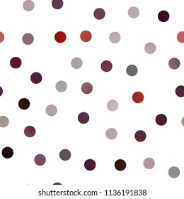 Light Red vector seamless cover with spots. Illustration with set of shining colorful abstract circles. The pattern can be used for aqua ad, booklets.