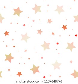 Light Red vector seamless cover with small and big stars. Blurred decorative design in simple style with stars. The pattern can be used for new year ad, booklets.