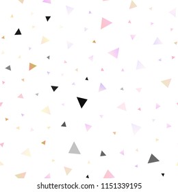 Light Red vector seamless cover in polygonal style. Triangles on abstract background with colorful gradient. Pattern for commercials.