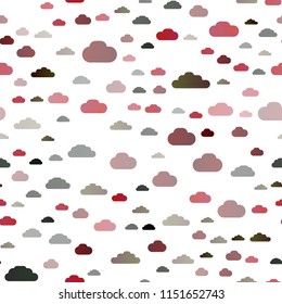 Light Red vector seamless cover with clouds. Modern illustration with colorful gradient clouds. Trendy design for wallpaper, fabric makers.