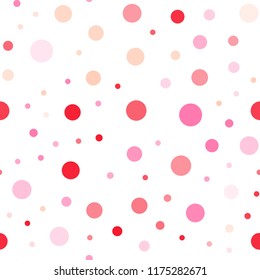 Light Red vector seamless cover with spots. Illustration with set of shining colorful abstract circles. Template for business cards, websites.