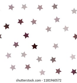 Light Red vector seamless cover with small and big stars. Blurred decorative design in simple style with stars. The pattern can be used for websites.