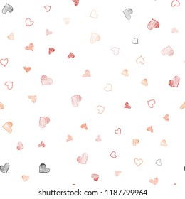 Light Red vector seamless cover with Shining hearts. Hearts on blurred abstract background with colorful gradient. Pattern can be used for valentine's ad, booklets.