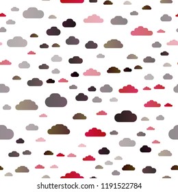 Light Red vector seamless cover with clouds. Colorful illustration consisted of abstract clouds. Template for business cards, websites.