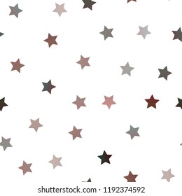Light Red vector seamless cover with small and big stars. Stars on blurred abstract background with gradient. Best design for your ad, poster, banner.