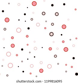 Light Red vector seamless cover with spots. Abstract illustration with colored bubbles in nature style. Design for textile, fabric, wallpapers.