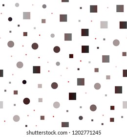 Light Red vector seamless cover with circles, cubes. Glitter abstract illustration with cubes, circles. Pattern for trendy fabric, wallpapers.