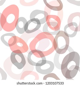 Light Red vector seamless cover with circles. Glitter abstract illustration with blurred drops of rain. Design for textile, fabric, wallpapers.