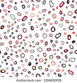 Light Red vector seamless cover with circles. Blurred bubbles on abstract backdrop with colorful gradient. Trendy design for wallpaper, fabric makers.