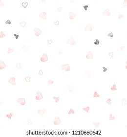 Light Red vector seamless cover with Shining hearts. Illustration with hearts in love concept for valentine's day. Pattern for carnival, festival romantic leaflets.