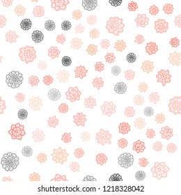 Light Red vector seamless cover with beautiful snowflakes. Snow on blurred abstract background with gradient. Pattern for design of window blinds, curtains.