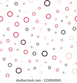 Light Red vector seamless cover with spots. Blurred decorative design in abstract style with bubbles. Completely new template for your brand book.