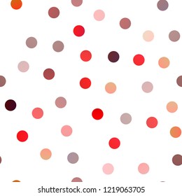 Light Red vector seamless cover with spots. Beautiful colored illustration with blurred circles in nature style. New design for ad, poster, banner of your website.