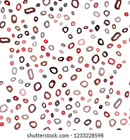 Light Red vector seamless cover with circles. Blurred decorative design in abstract style with bubbles. Pattern for design of fabric, wallpapers.