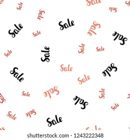 Light Red vector seamless cover with symbols of sales. Illustration with signs of sales on abstract template. Design for business ads, commercials.