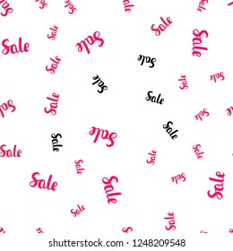 Light Red vector seamless cover with symbols of sales. Gradient illustration with discount signs on white backdrop. Backdrop for super sales on Black Friday.
