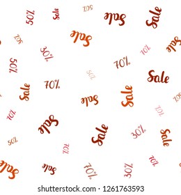 Light Red vector seamless cover with symbols of 30, 50, 70 % sales. Colorful set of  percentage signs in simple style. Template for season sales, shopping ads.