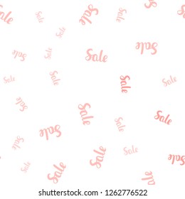 Light Red vector seamless cover with symbols of sales. Illustration with signs of sales on abstract template. Design for business ads, commercials.