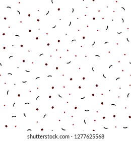 Light Red vector seamless cover with spots, lines. Abstract illustration with colorful discs and triangles. Pattern for design of fabric, wallpapers.